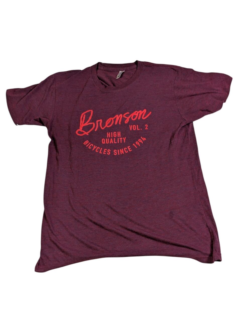 Bronson Vol 2 Bicycle T Shirt Mens M Burgundy Graphic Tri Blend USA Made Tee